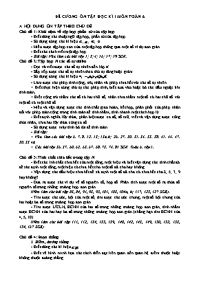 Đê cương ôn tâp hoc ki 1 môn Toan học 6
